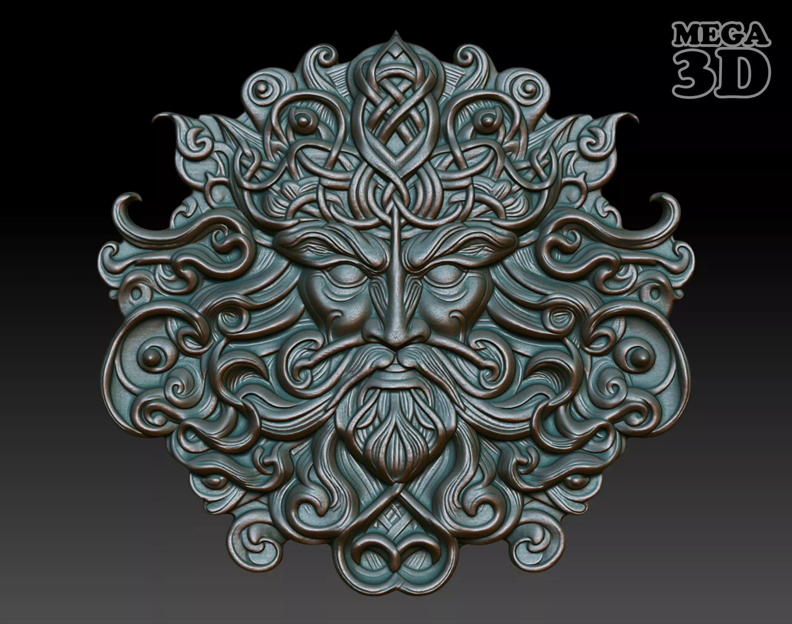 Celtic Greenman Basrelief 240525 08 3D print model_0