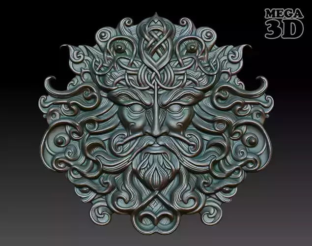 Celtic Greenman Basrelief 240525 08 3D print model