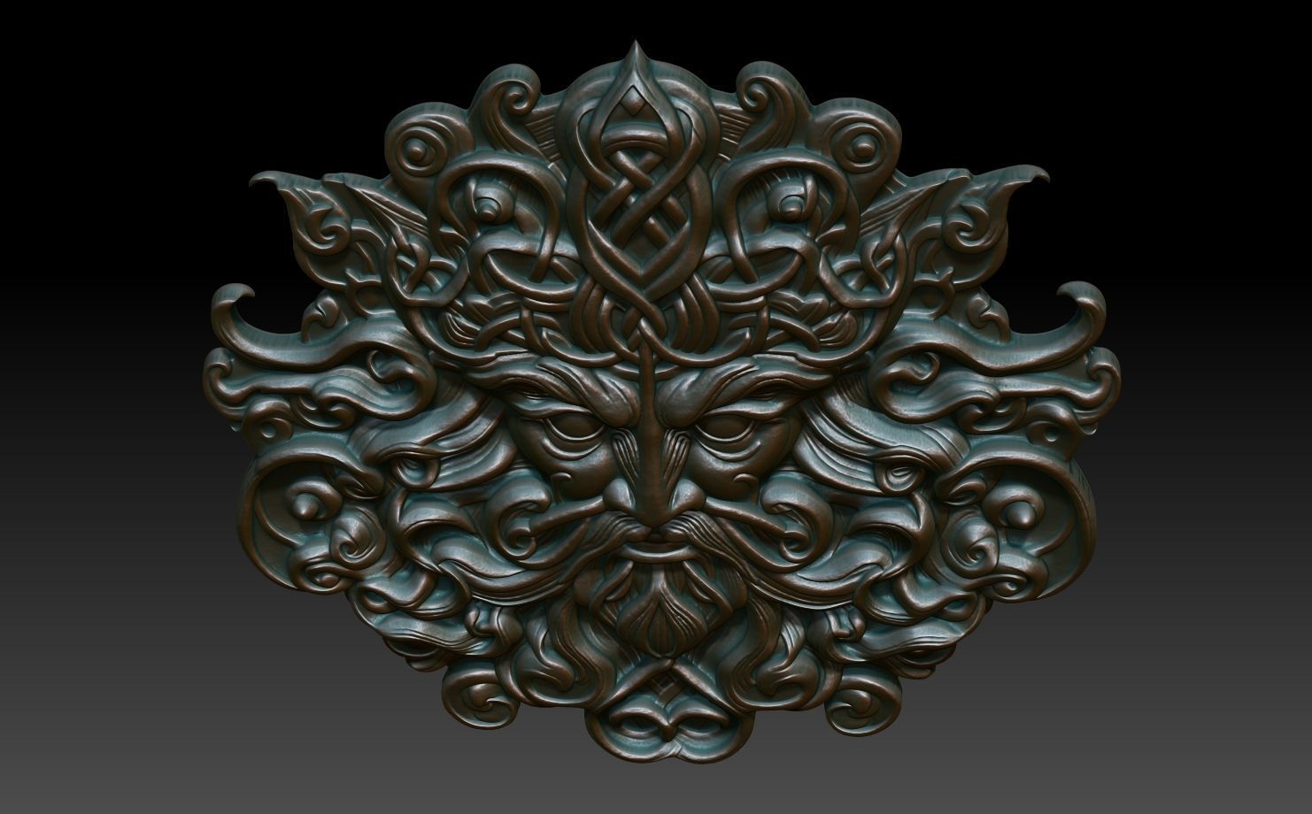 Celtic Greenman Basrelief 240525 08 3D print model_3