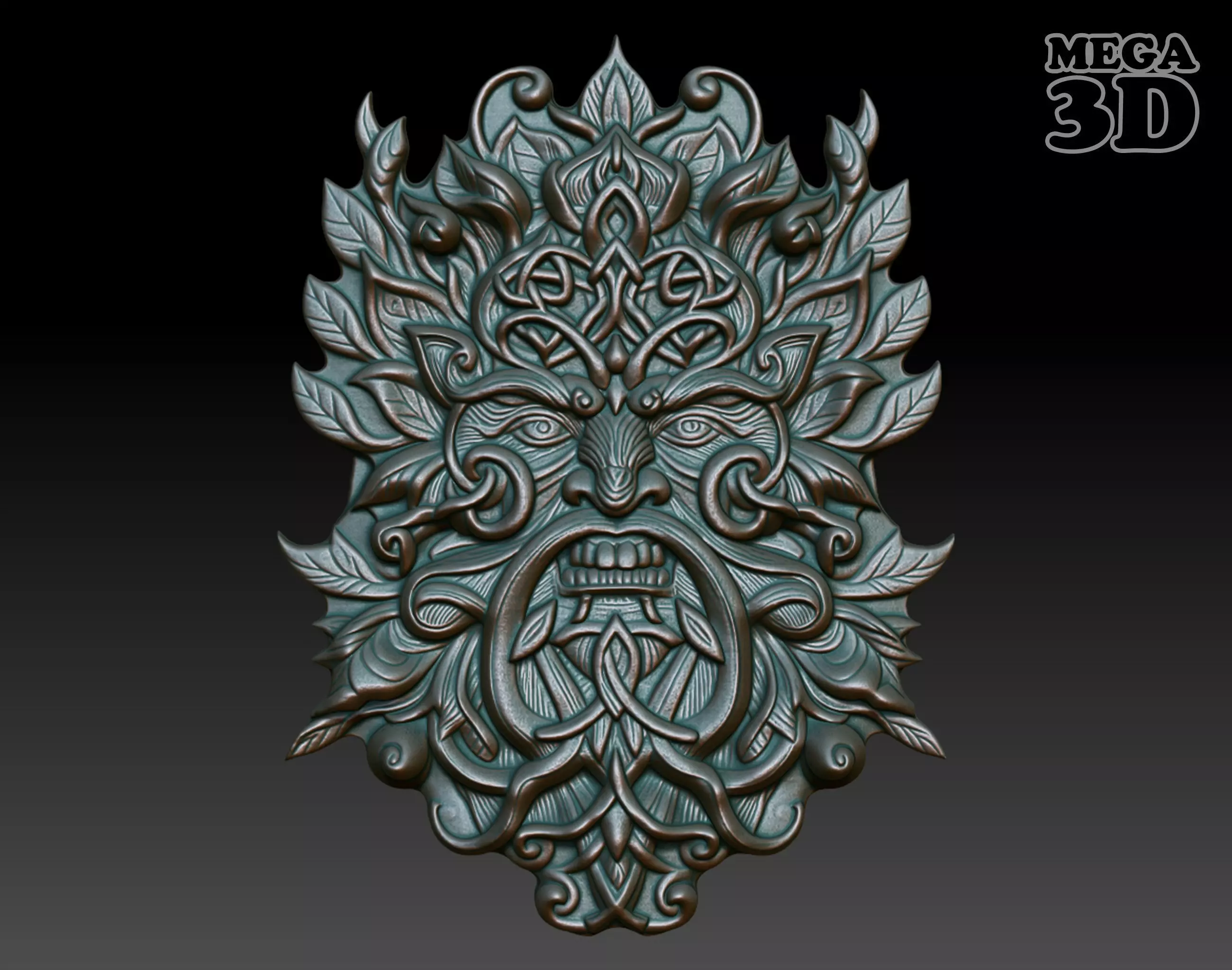 Celtic Greenman Basrelief 240525 07 3D print model_0