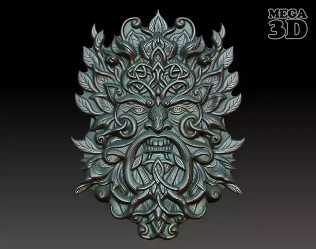 Celtic Greenman Basrelief 240525 07 3D print model