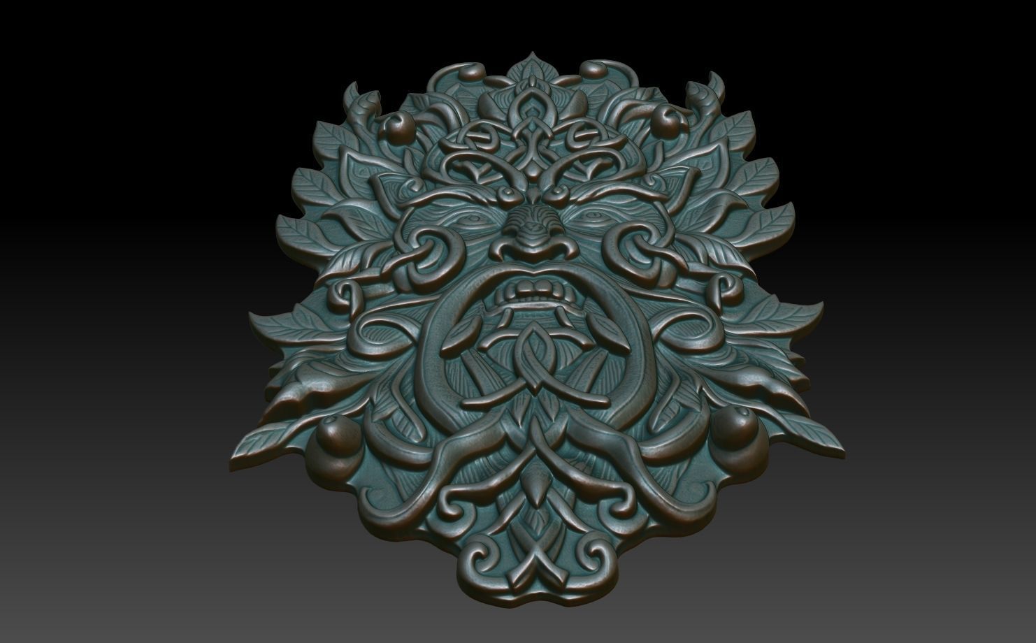 Celtic Greenman Basrelief 240525 07 3D print model_4