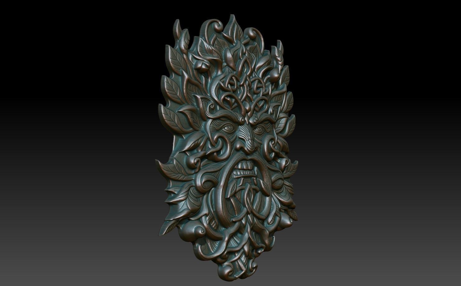 Celtic Greenman Basrelief 240525 07 3D print model_2