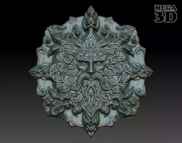 Celtic Greenman Basrelief 240525 06 3D print model