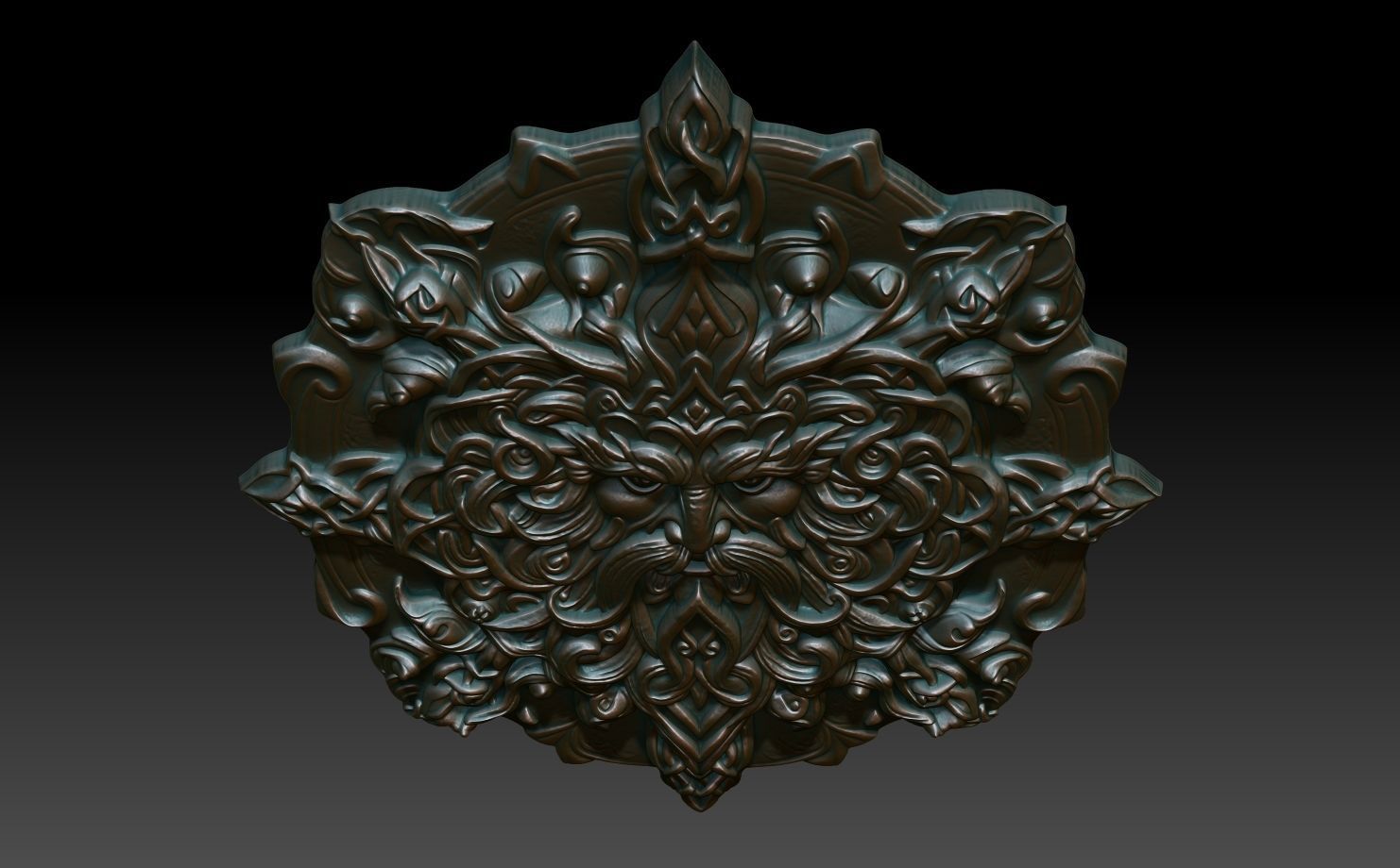 Celtic Greenman Basrelief 240525 06 3D print model_4