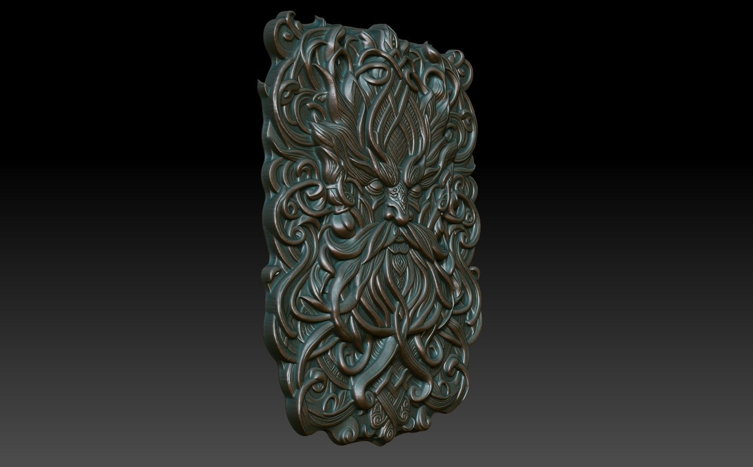 Celtic Greenman Basrelief 240525 05 3D print model_2