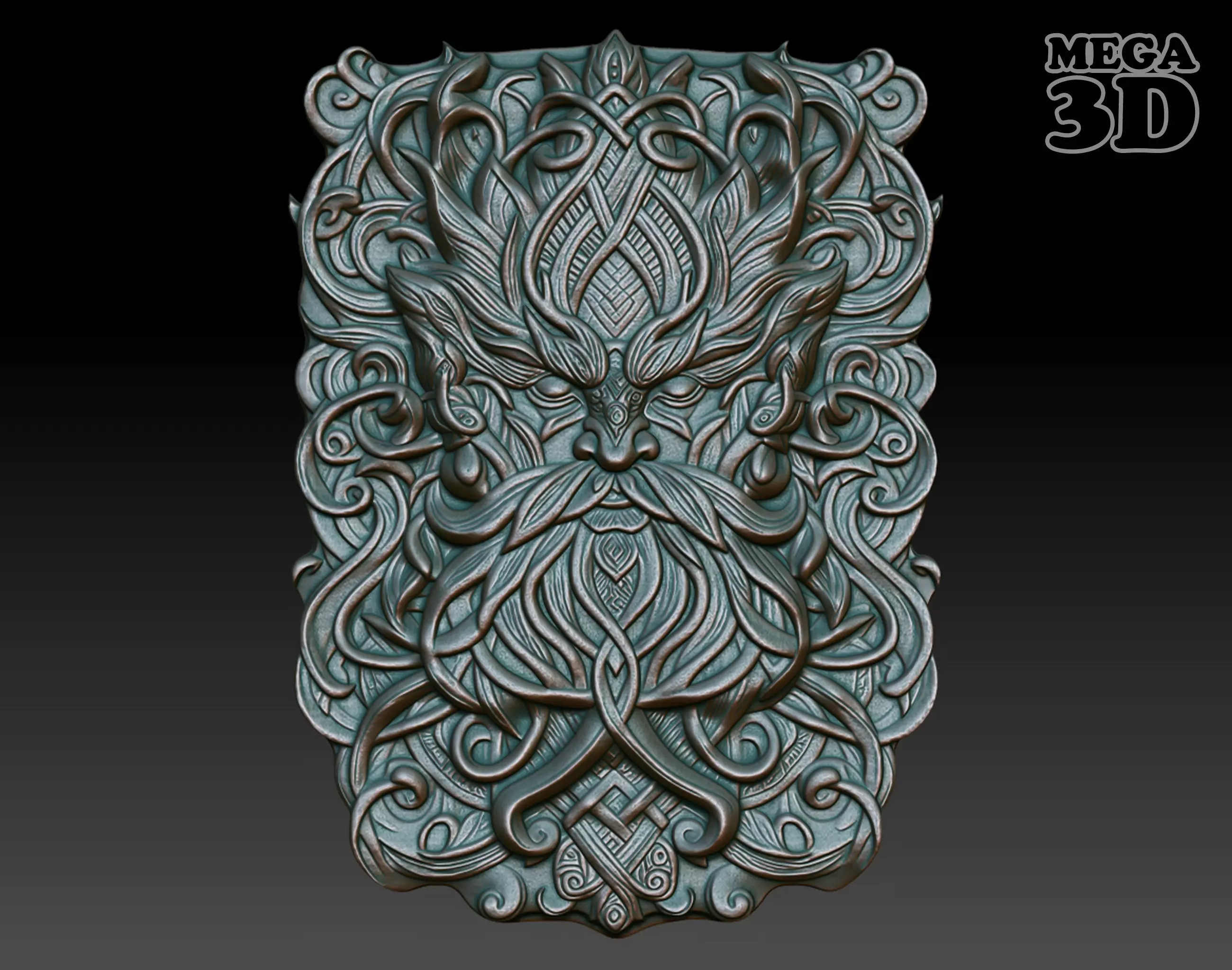 Celtic Greenman Basrelief 240525 05 3D print model_0