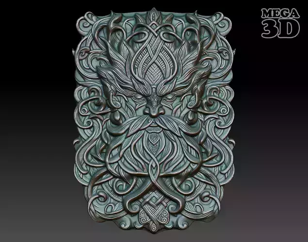 Celtic Greenman Basrelief 240525 05 3D print model