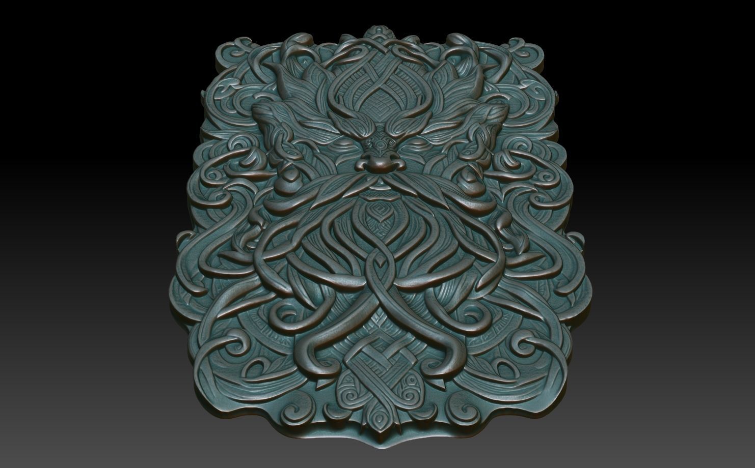 Celtic Greenman Basrelief 240525 05 3D print model_4