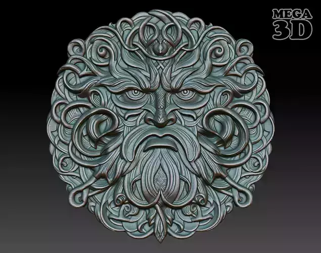 Celtic Greenman Basrelief 240525 04 3D print model