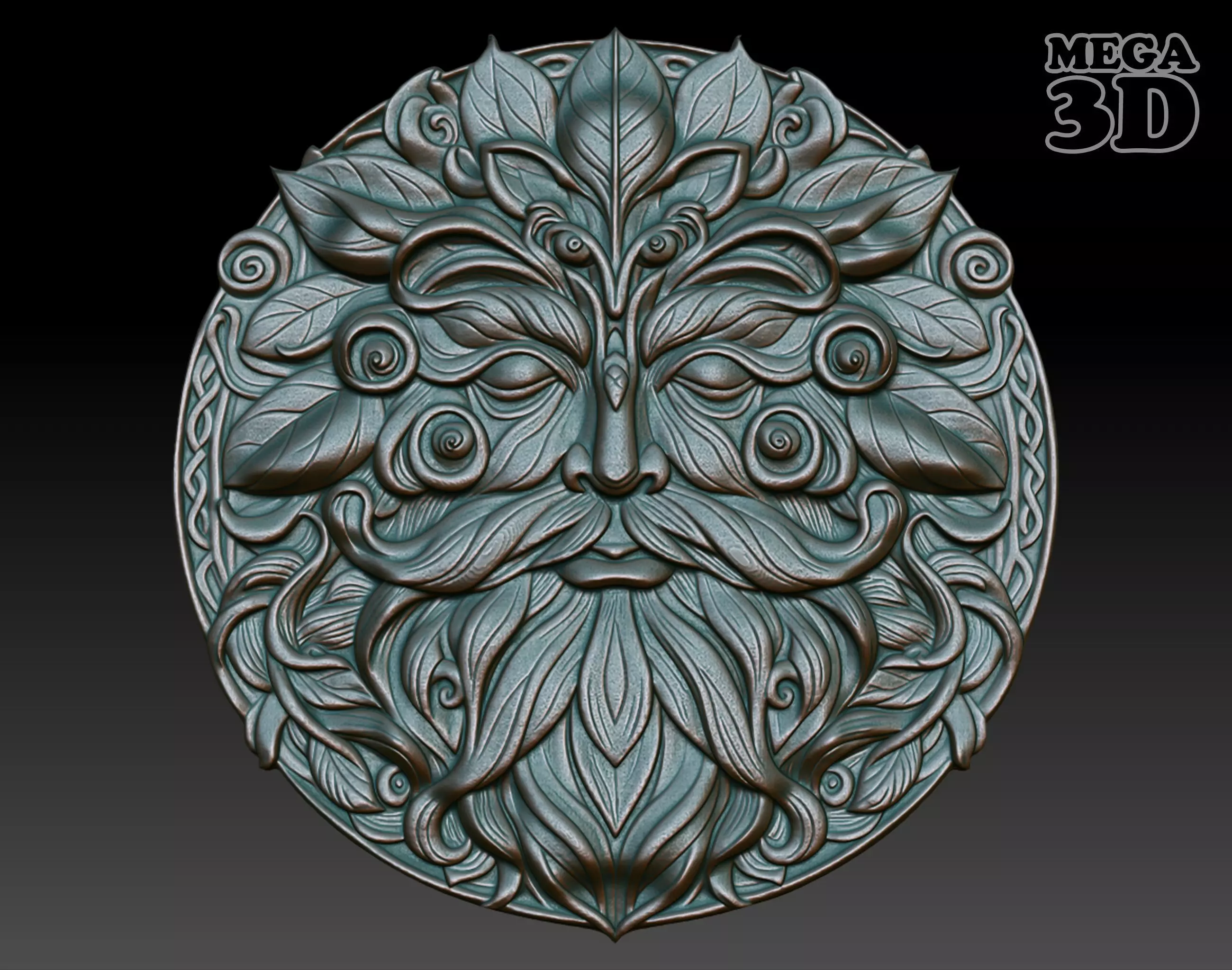 Celtic Greenman Basrelief 240525 03 3D print model_0