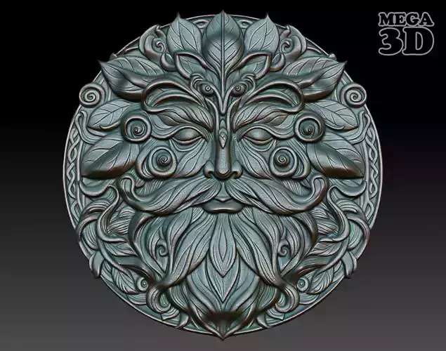 Celtic Greenman Basrelief 240525 03 3D print model