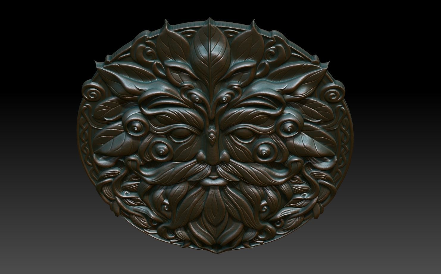 Celtic Greenman Basrelief 240525 03 3D print model_3
