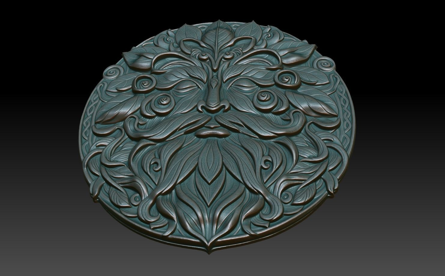 Celtic Greenman Basrelief 240525 03 3D print model_4