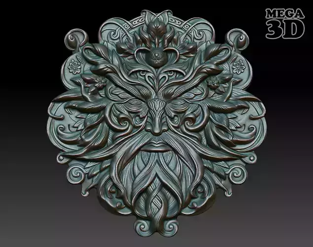 Celtic Greenman Basrelief 240525 02 3D print model