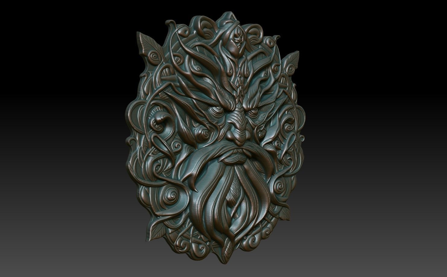 Celtic Greenman Basrelief 240525 01 3D print model_2