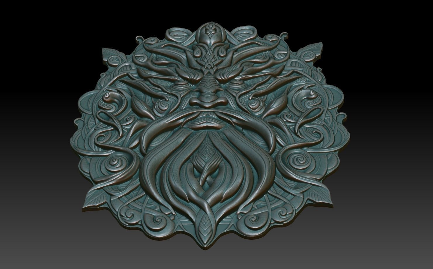 Celtic Greenman Basrelief 240525 01 3D print model_4