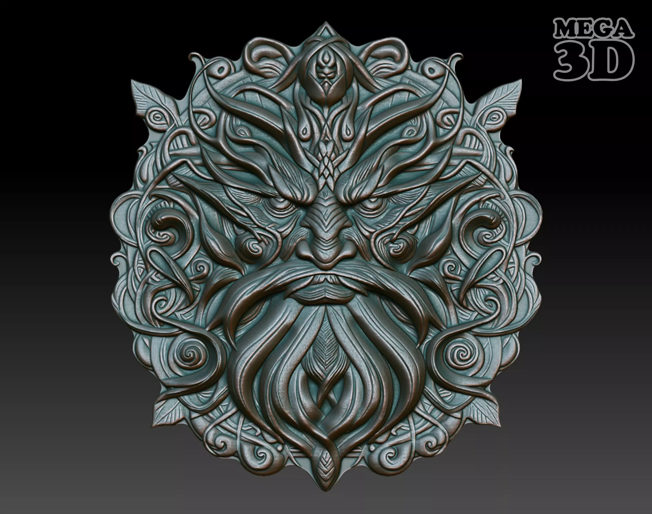 Celtic Greenman Basrelief 240525 01 3D print model_0