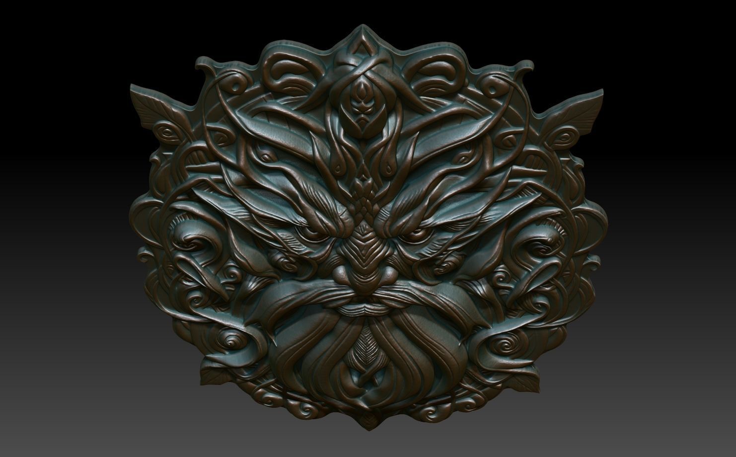 Celtic Greenman Basrelief 240525 01 3D print model_3