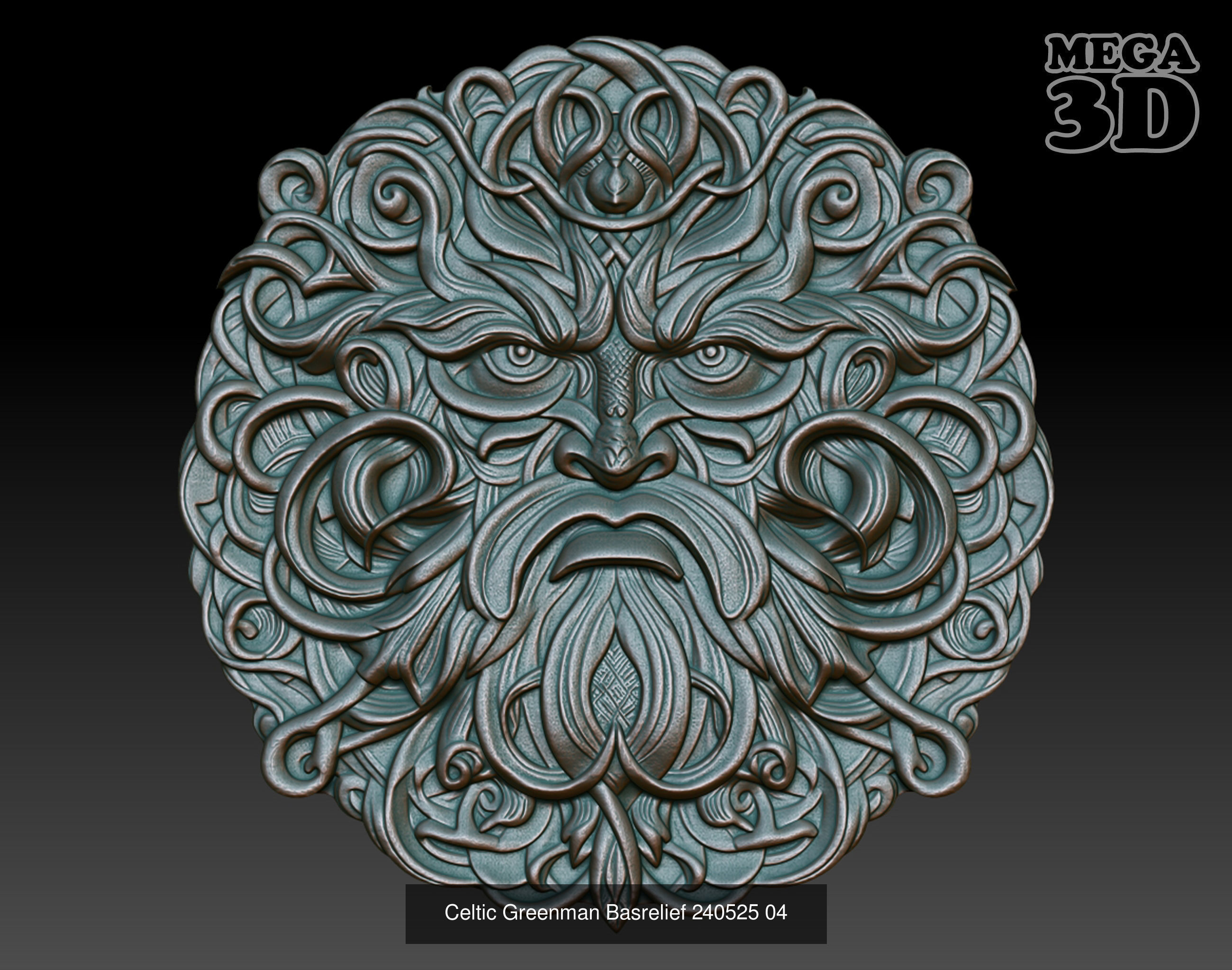 Celtic Greenman Basrelief Pack 240525 3D Model Collection_6