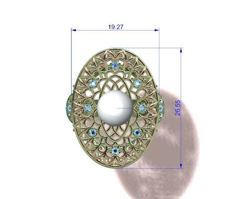 Ring and Pearl 3D print model_3