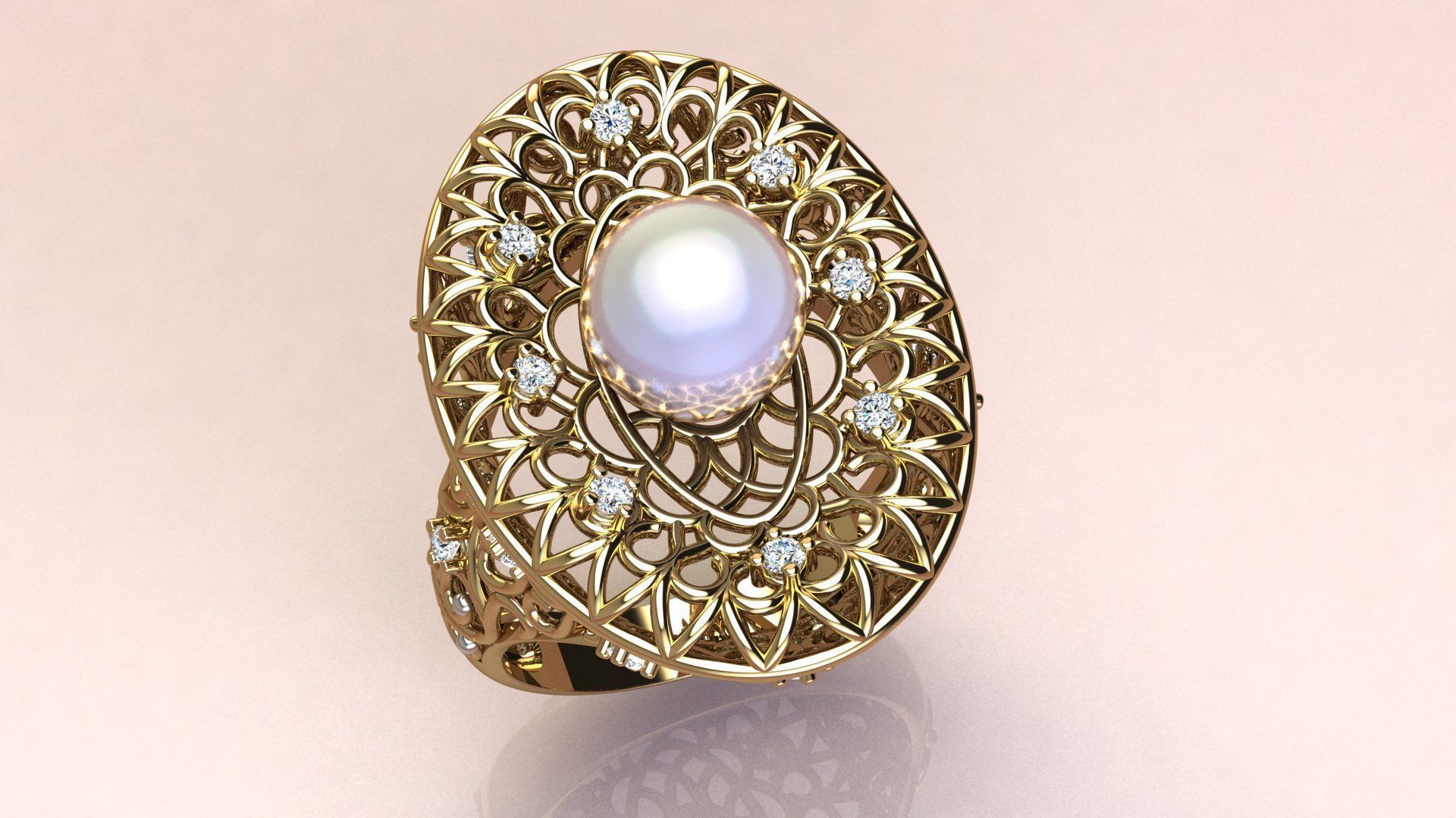 Ring and Pearl 3D print model_5