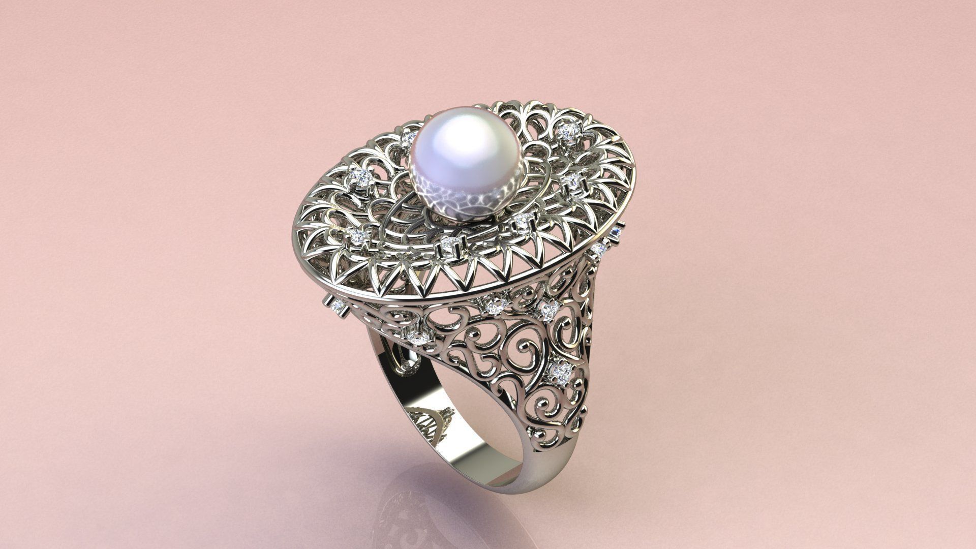 Ring and Pearl 3D print model_6
