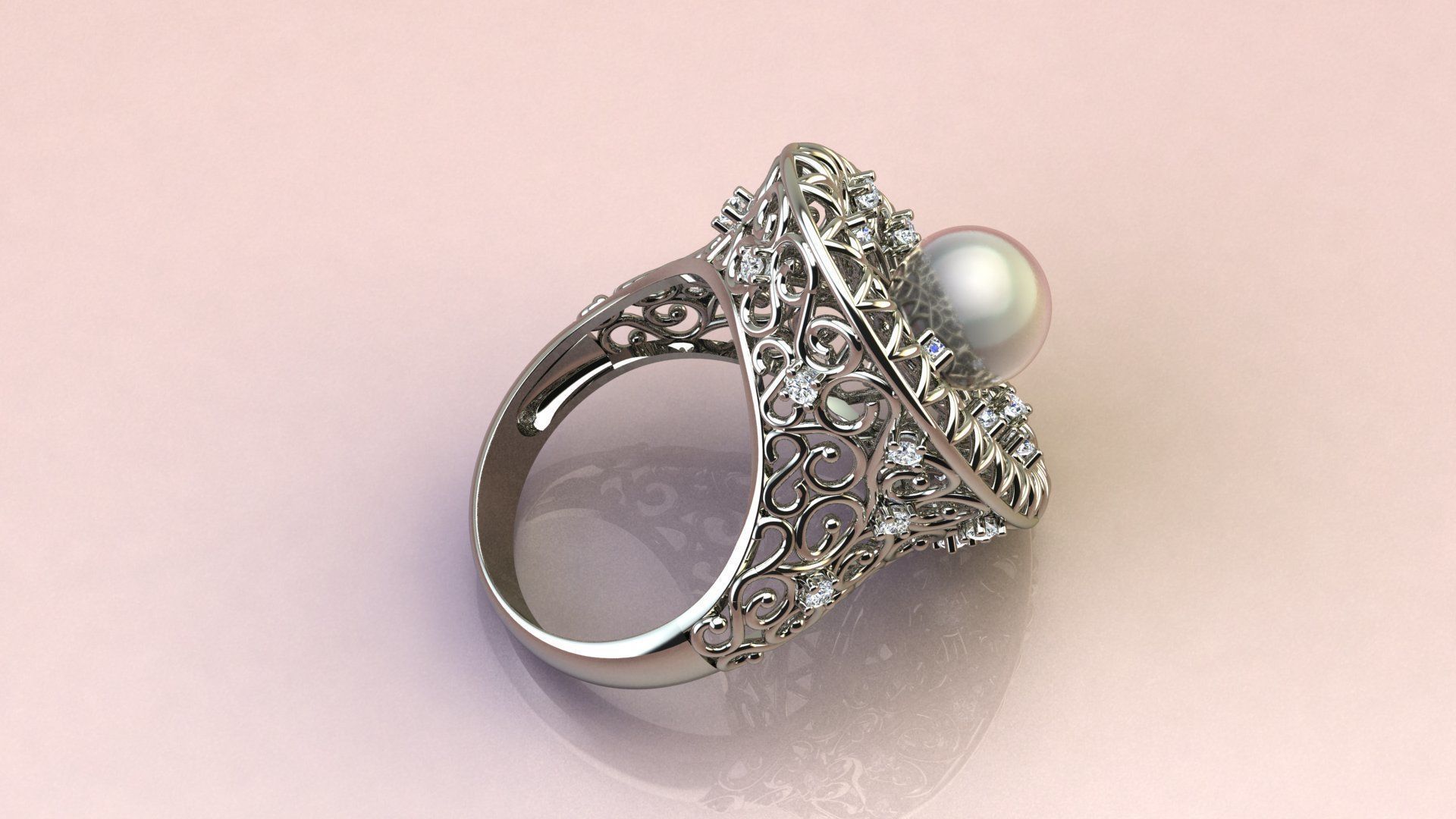 Ring and Pearl 3D print model_7