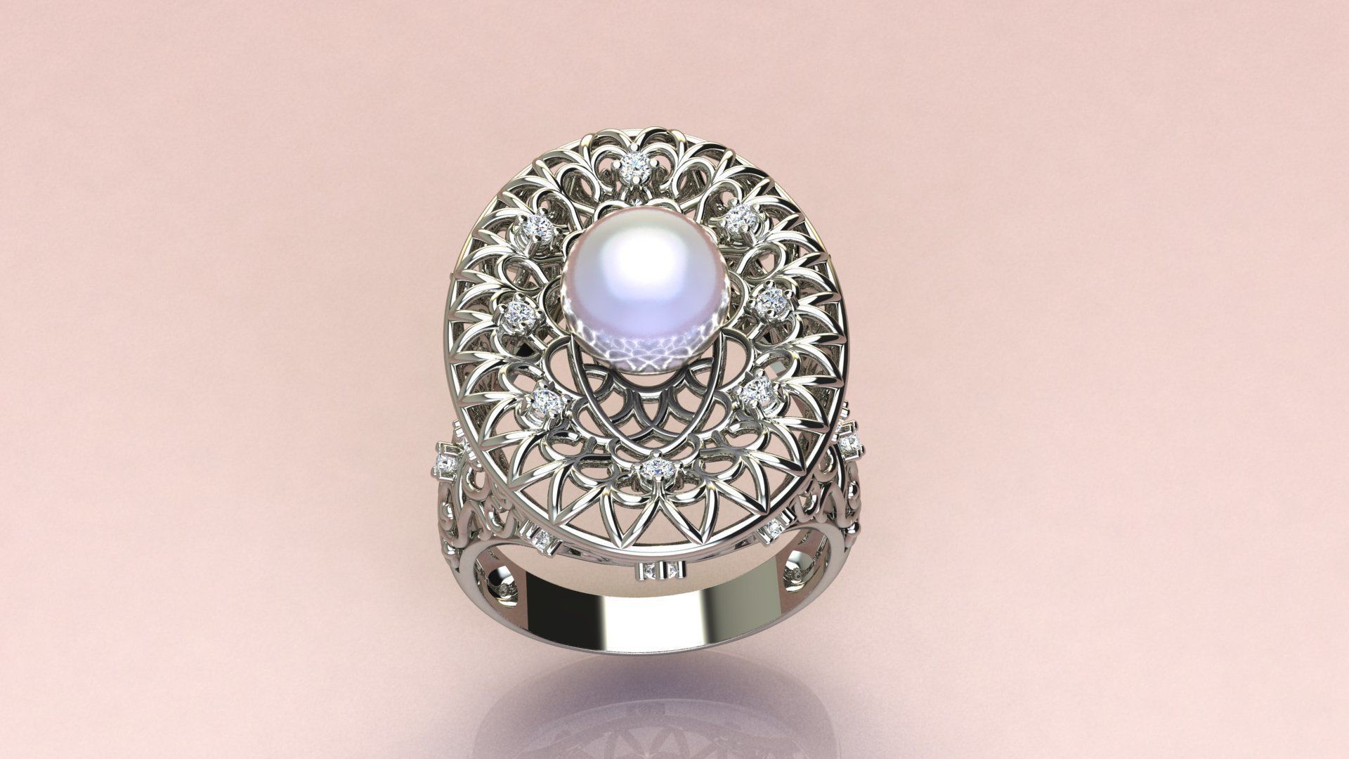Ring and Pearl 3D print model_8
