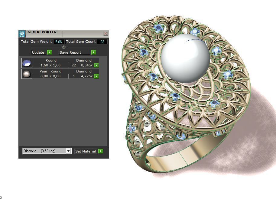 Ring and Pearl 3D print model_4