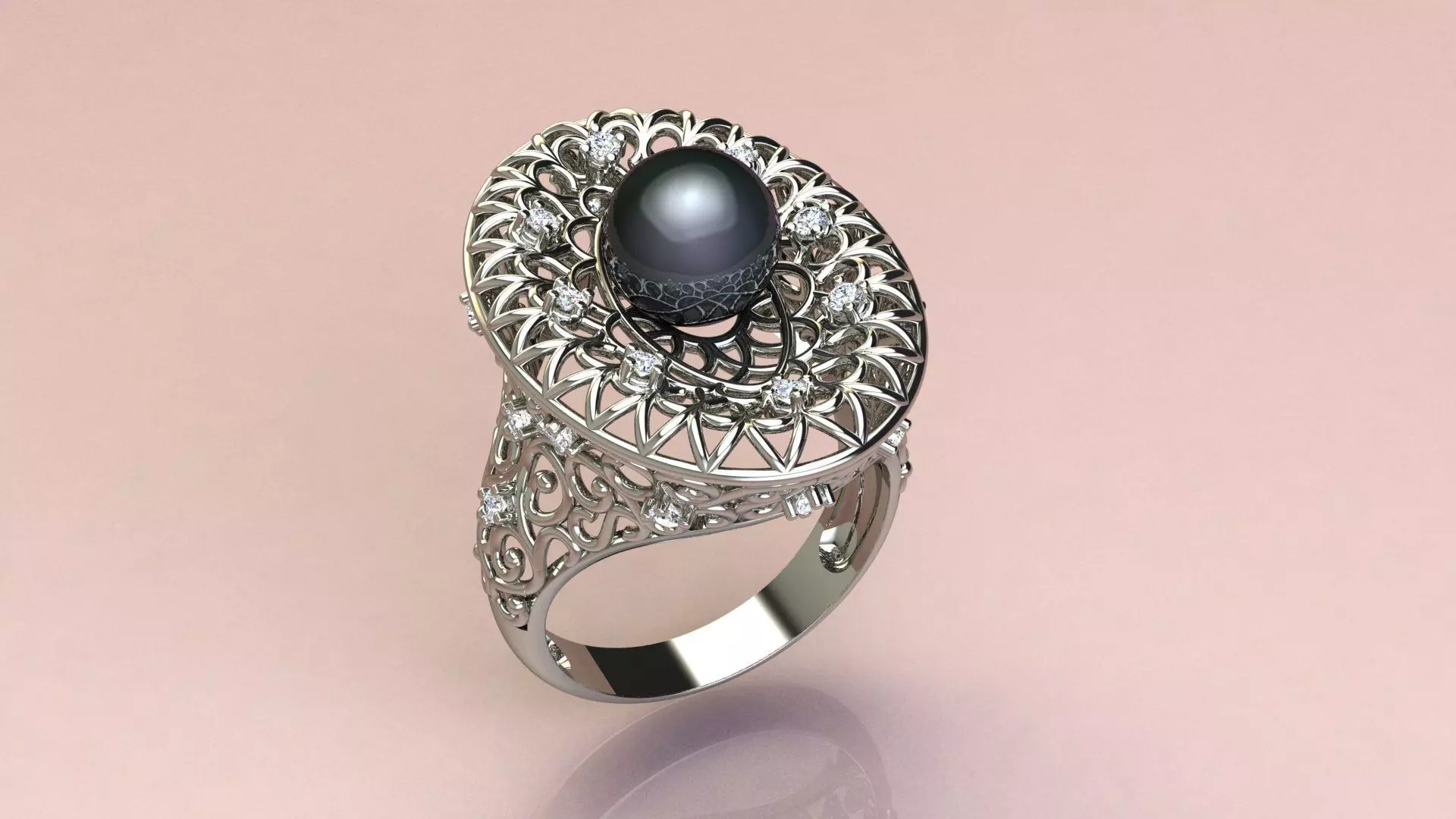 Ring and Pearl 3D print model_0