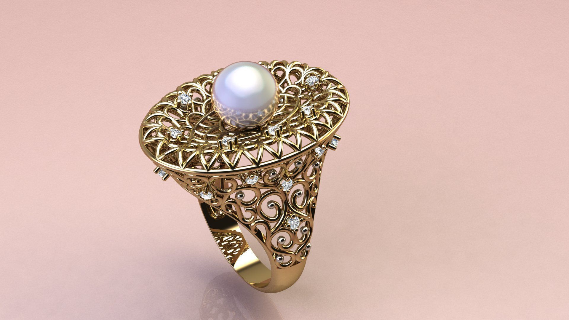 Ring and Pearl 3D print model_10
