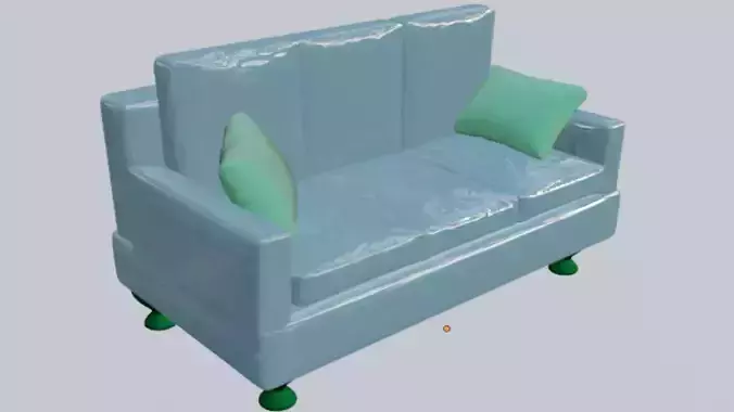 Luxury Leather Sofa 3D Model