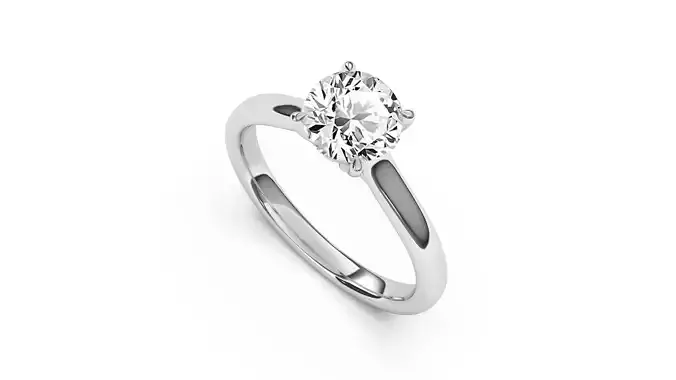 1 Ct Engagement ring 3dm stl obj 3D print model R051 EU50