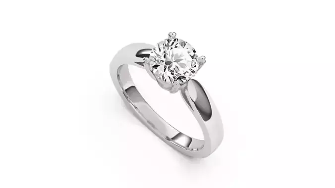 1 Ct Engagement ring 3dm stl obj 3D print model R052 EU50
