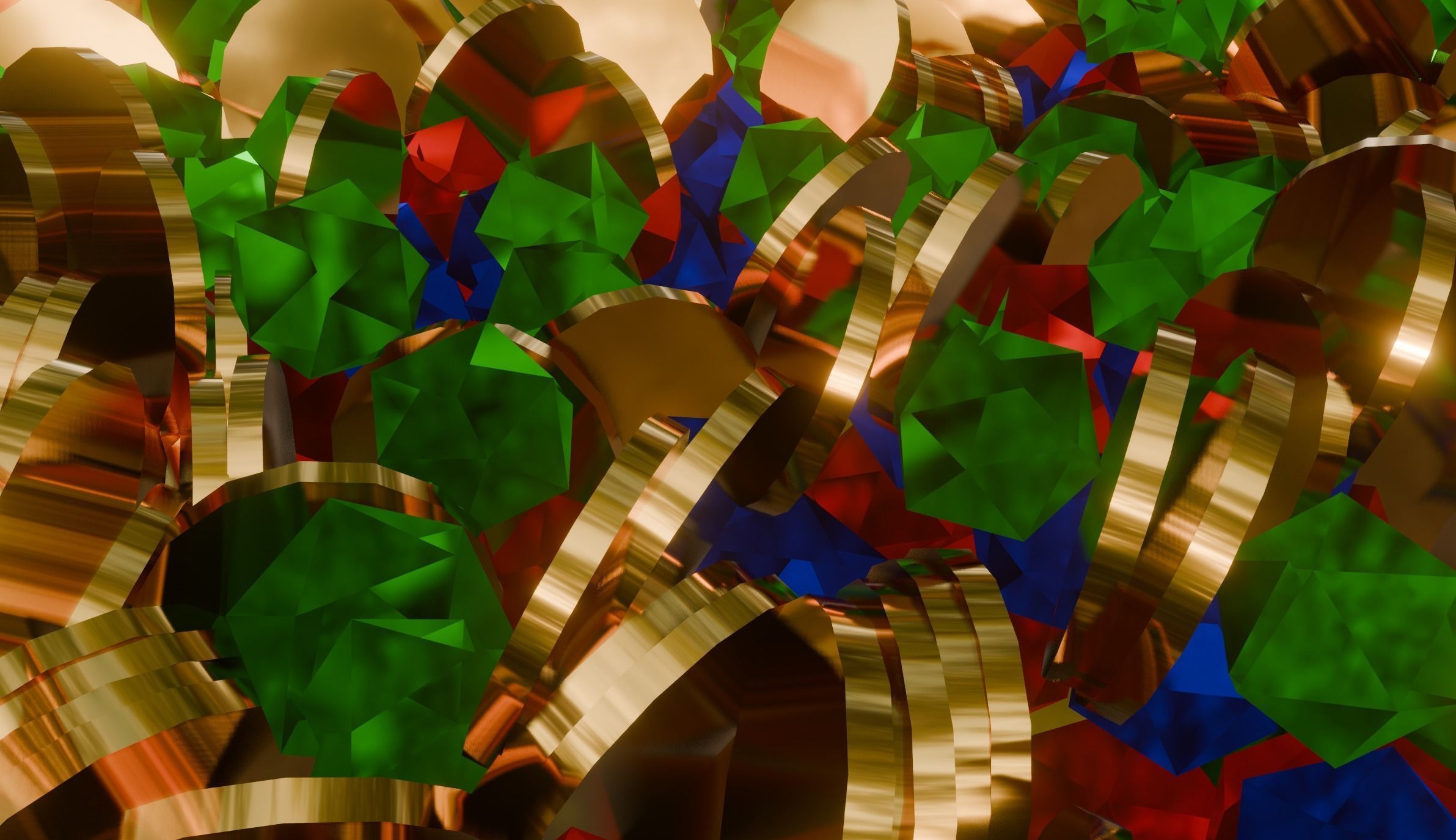 Gold Treasure Chest With Coins and Gems 3D model_3