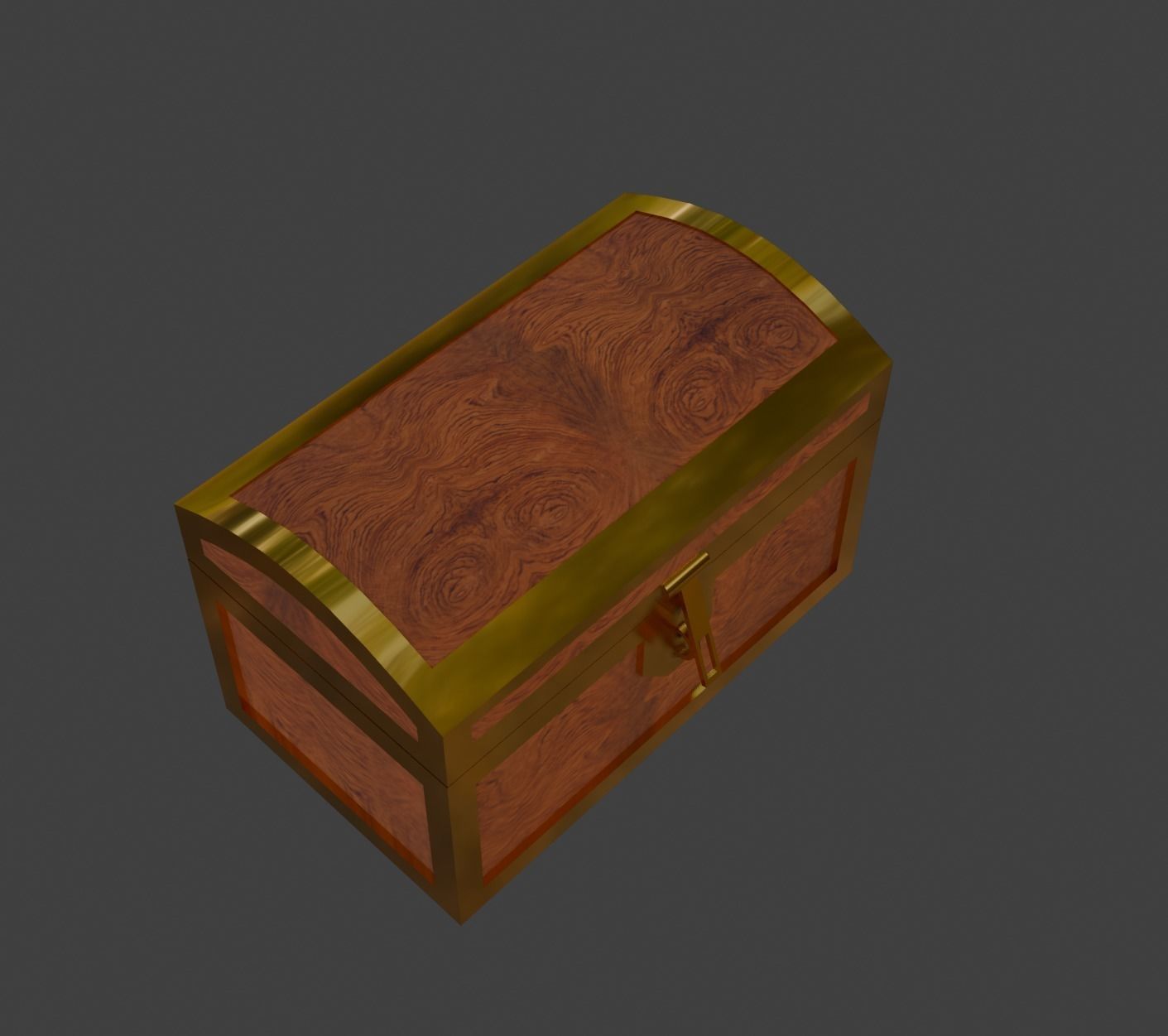 Gold Treasure Chest With Coins and Gems 3D model_1