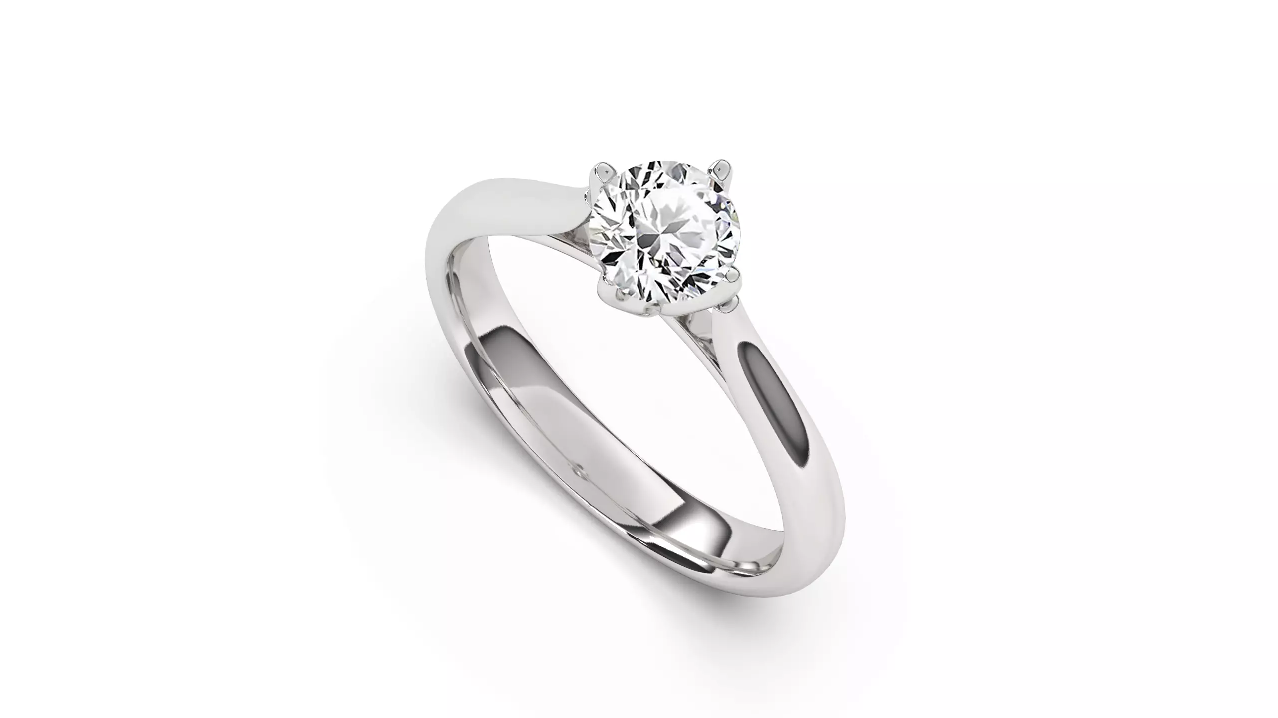 1 Ct Engagement ring 3dm stl obj 3D print model R053 EU50 3D print model_0