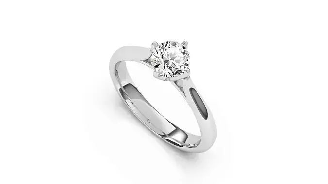 1 Ct Engagement ring 3dm stl obj 3D print model R053 EU50