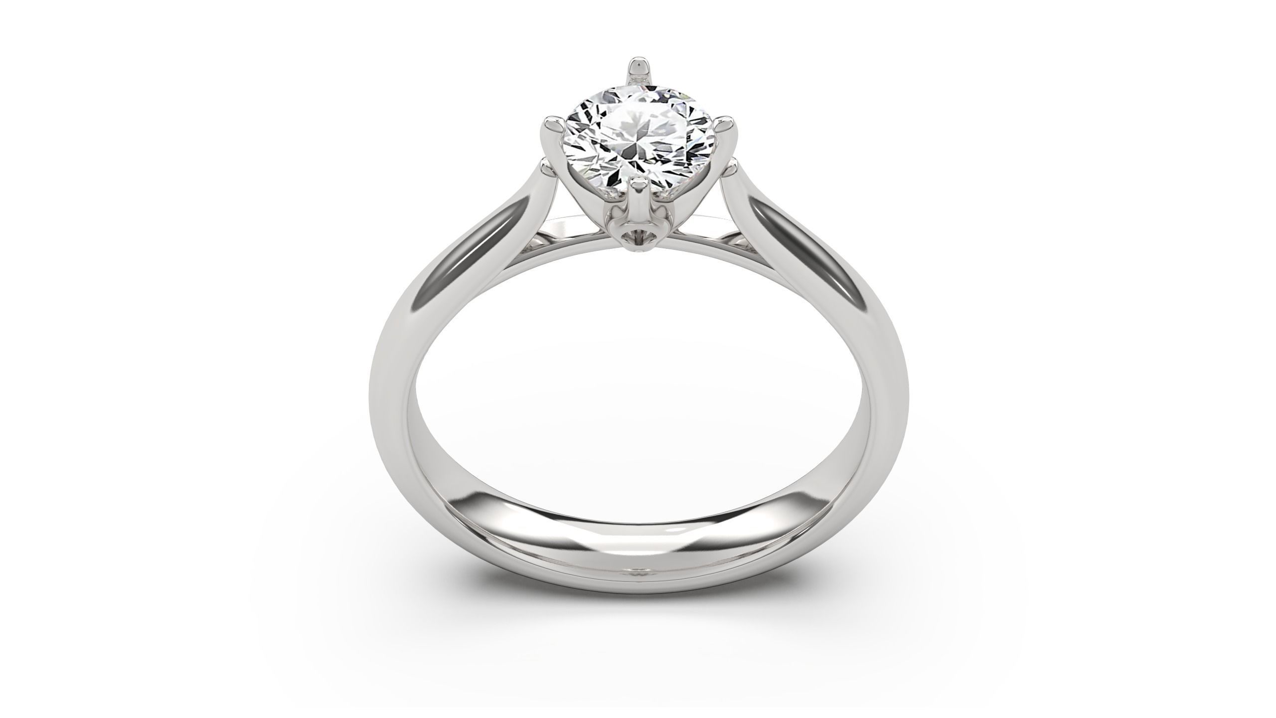 1 Ct Engagement ring 3dm stl obj 3D print model R053 EU50 3D print model_4