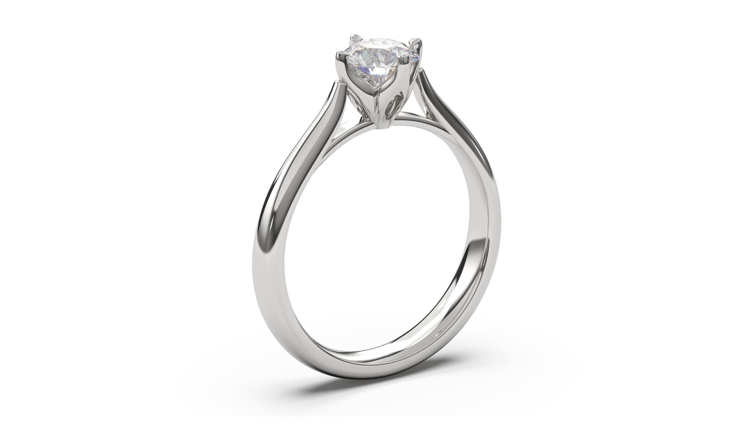 1 Ct Engagement ring 3dm stl obj 3D print model R053 EU50 3D print model_5