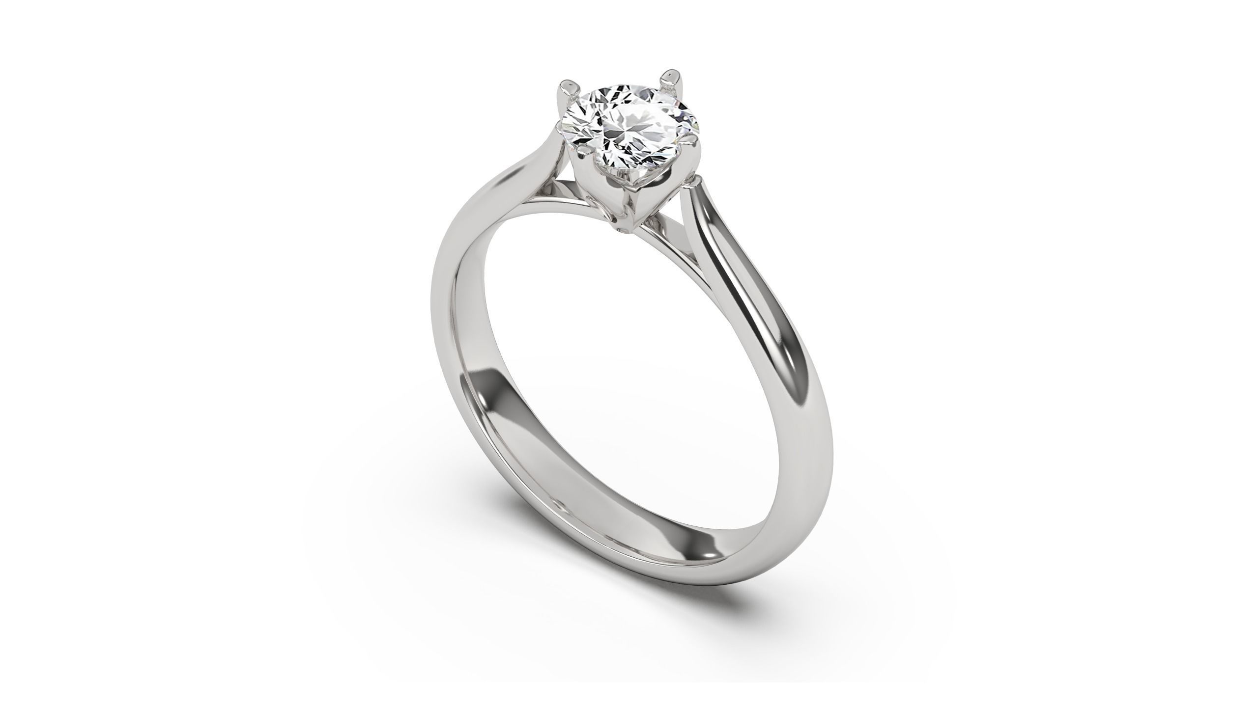 1 Ct Engagement ring 3dm stl obj 3D print model R053 EU50 3D print model_2
