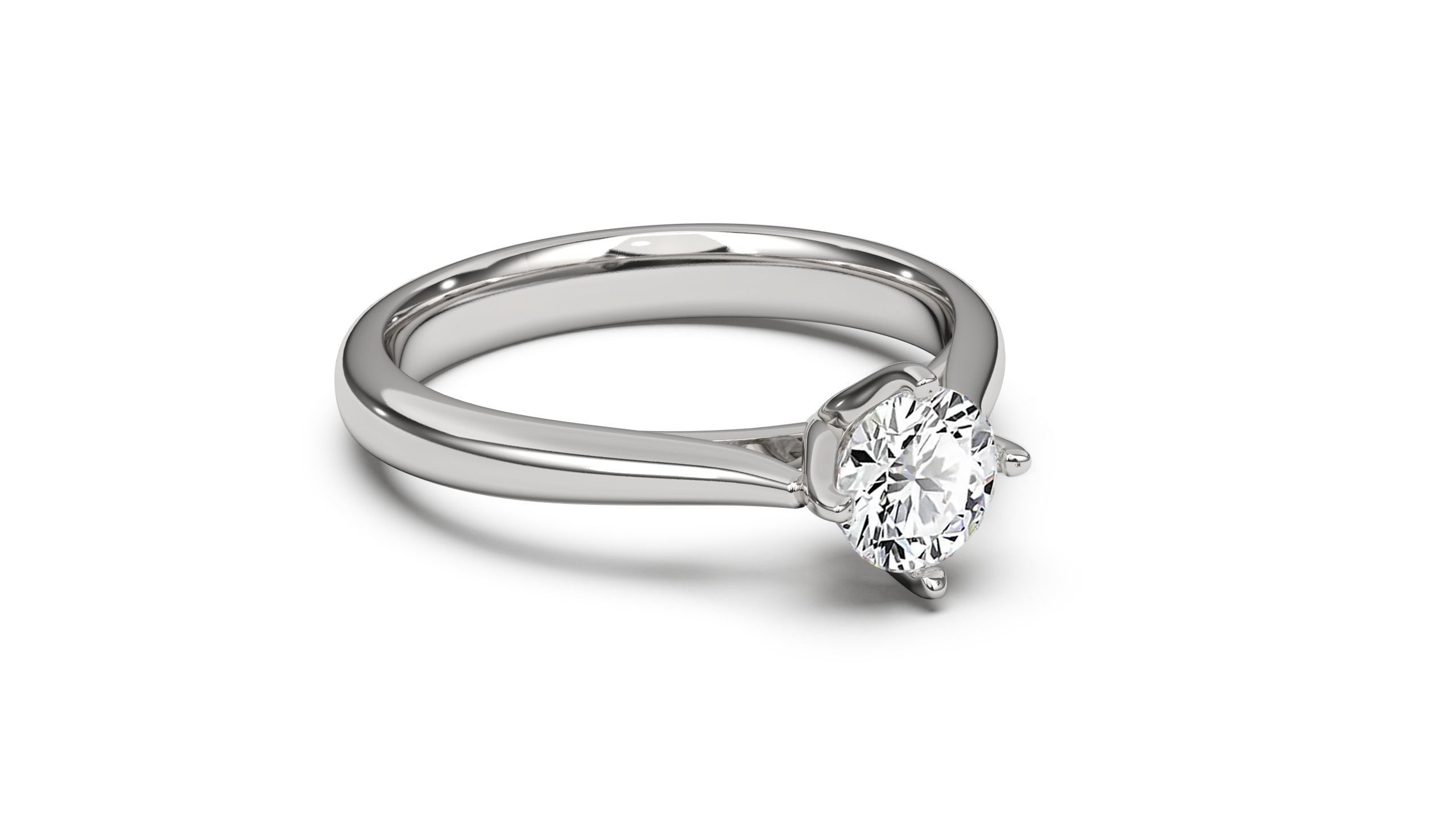 1 Ct Engagement ring 3dm stl obj 3D print model R053 EU50 3D print model_1