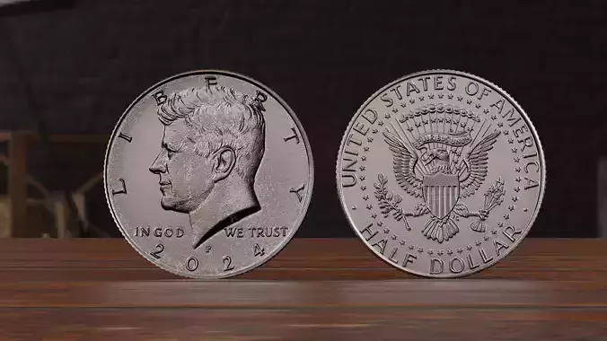 Kennedy Half Dollar Coin 1vs10 ratio