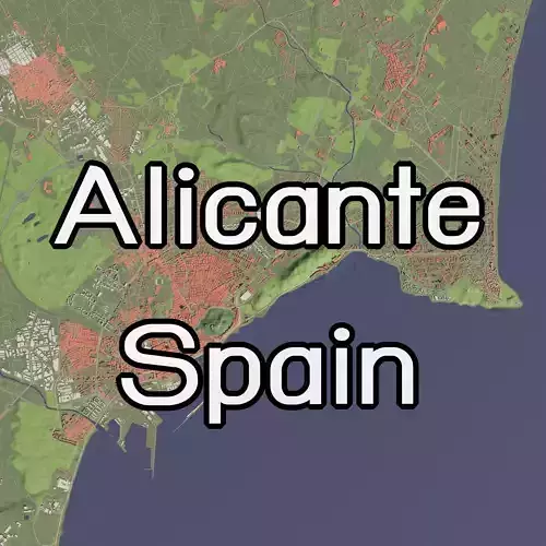 Alicante Spain - city and urban 3D model