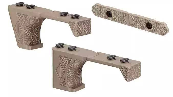IRREGULAR DEFENSE GRIP AND RAIL COVER Low-poly 3D model