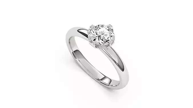 1 Ct Engagement ring 3dm stl obj 3D print model R054 EU50