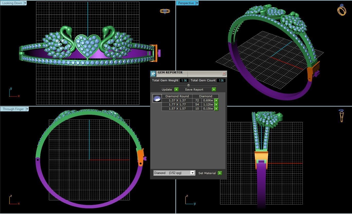 Geese Bangle 3D print model_1