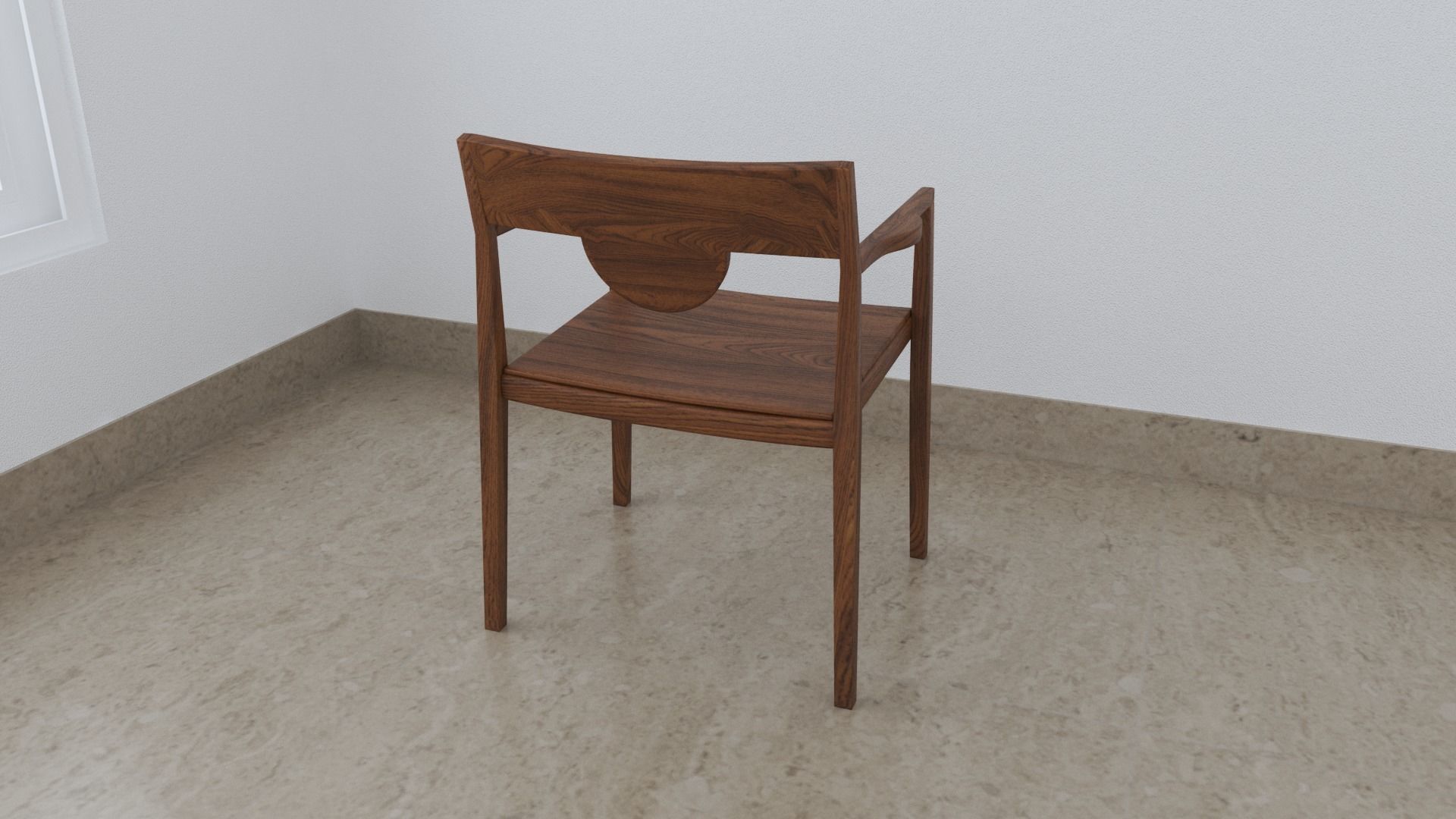 Wooden Chair 3D model_2