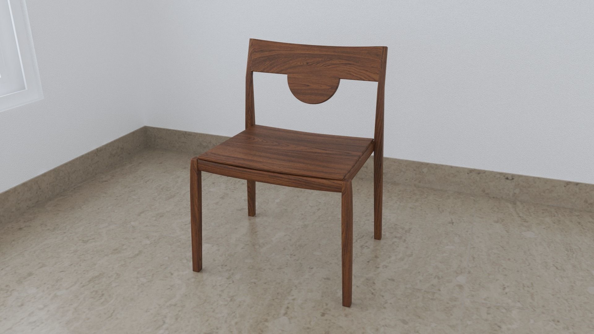 Wooden Chair 3D model_6